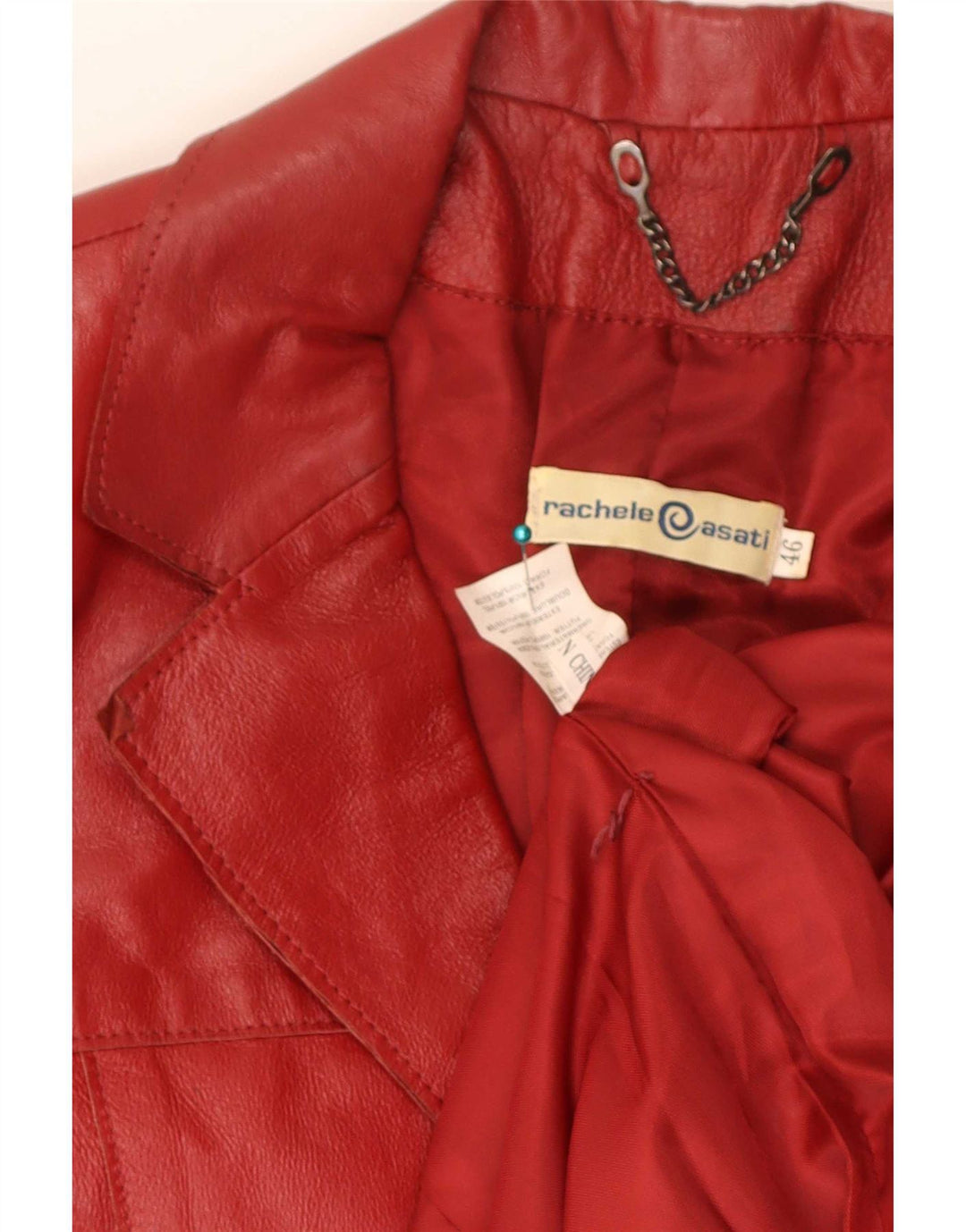 Casaco de couro feminino Rachele@Asati IT 46 grande vermelho