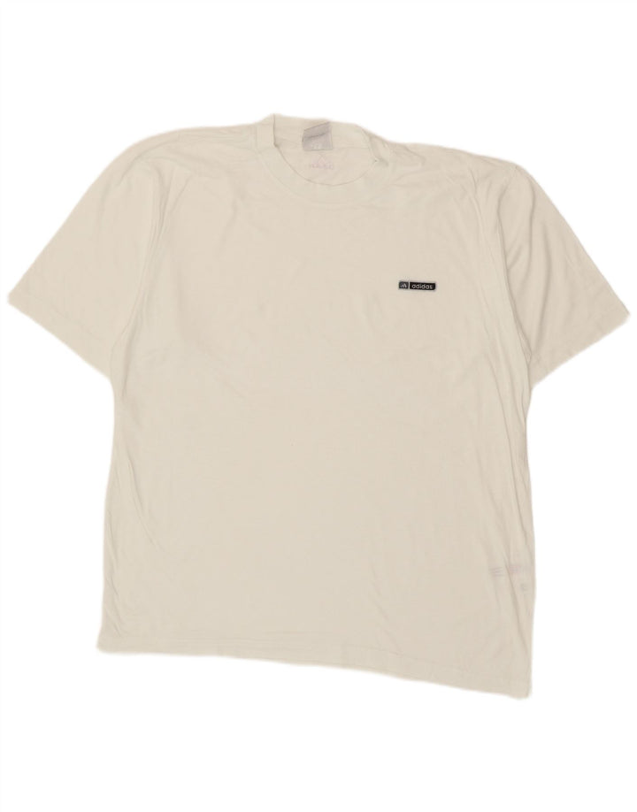 ADIDAS Mens T-Shirt Top Grande Algodão Branco