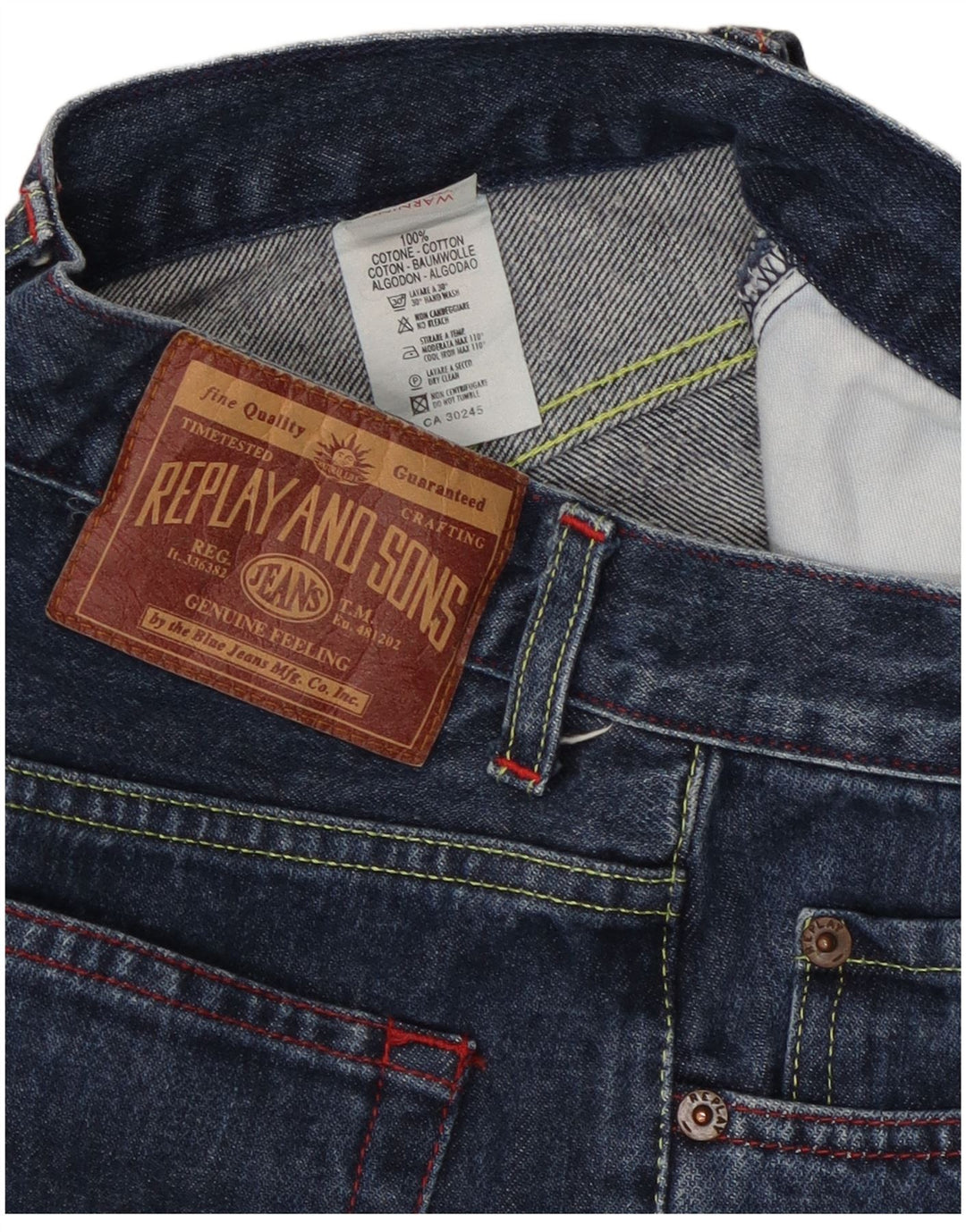 Replay Jeans reto feminino W25 L32 algodão azul