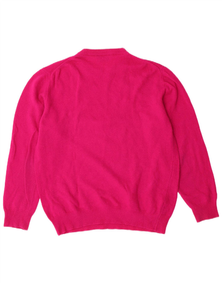 Suéter feminino SASHA com gola redonda, Reino Unido 14, grande, lã rosa
