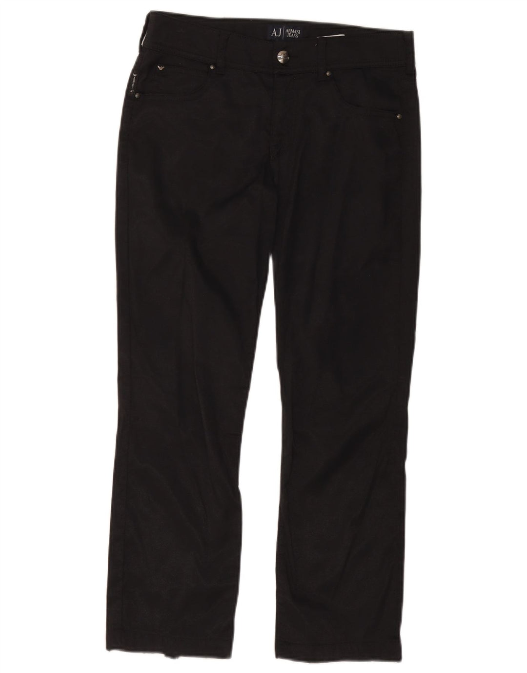 Calça feminina reta casual Armani W28 L24 preta poliamida