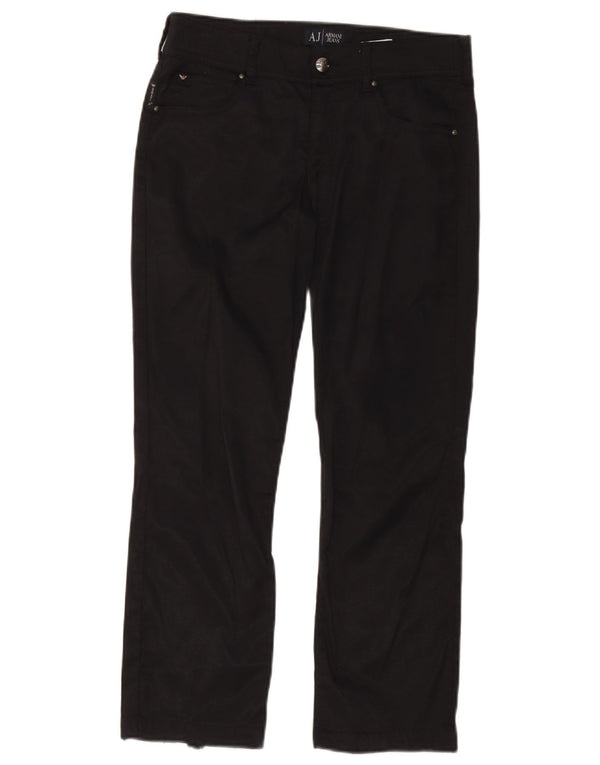 Calça feminina reta casual Armani W28 L24 preta poliamida