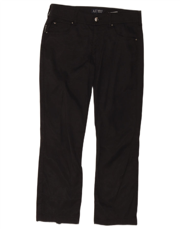 Calça feminina reta casual Armani W28 L24 preta poliamida