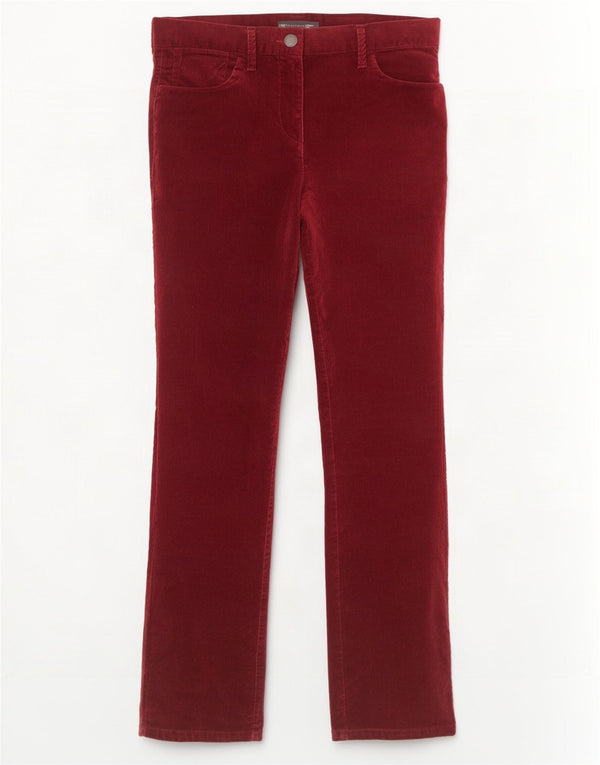 Calça feminina de veludo Marks & Spencer Reino Unido 10 pequena W32 L30 Borgonha