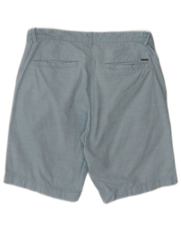 Calvin Klein Mens Chino Shorts W29 Pequeno Azul Algodão