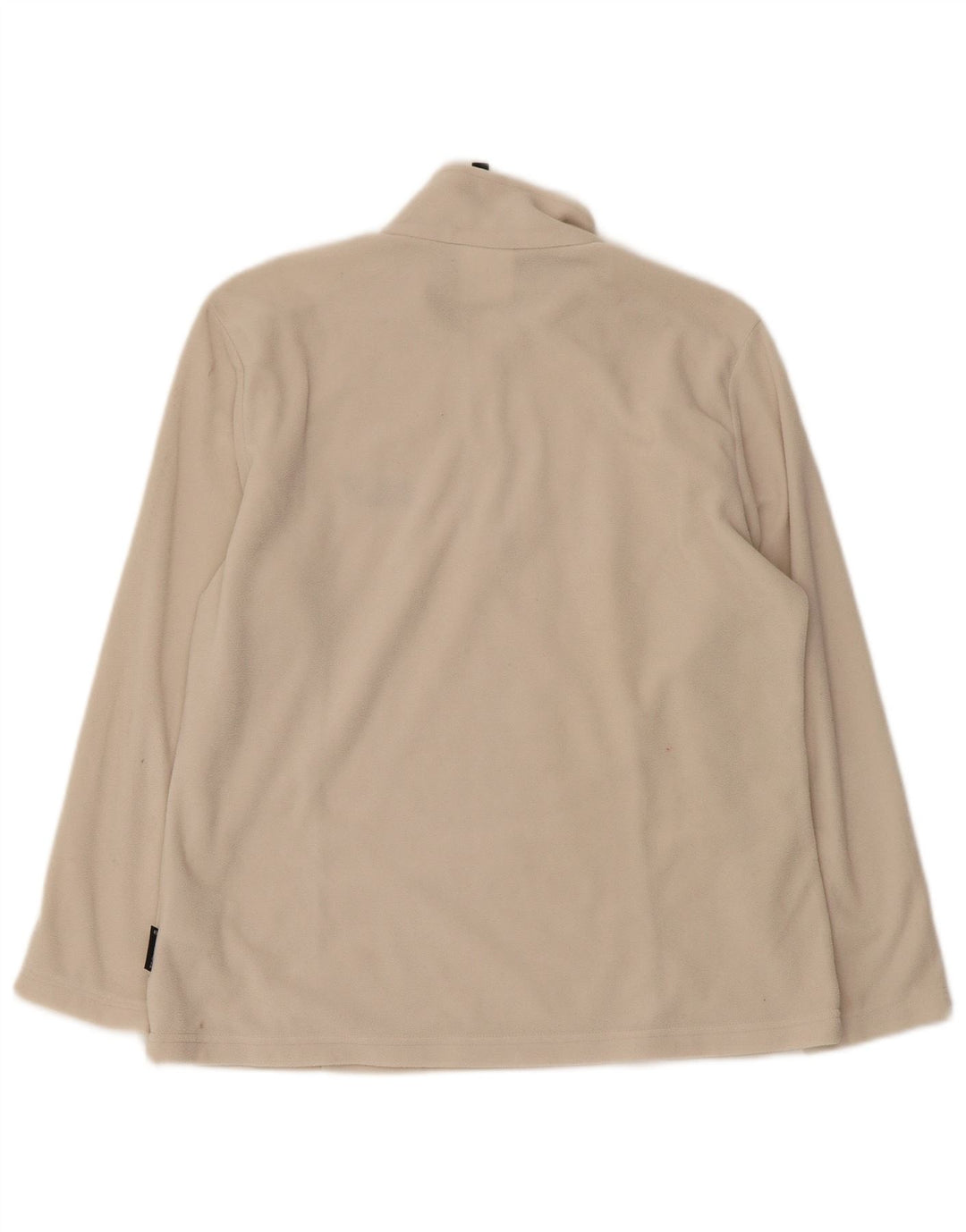 JACK WOLFSKIN Suéter feminino de lã com zíper e gola UK 16 grande poliéster bege