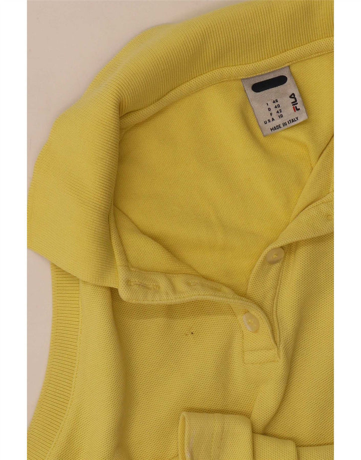 Camisa polo feminina sem mangas Fila IT 46 grande amarelo