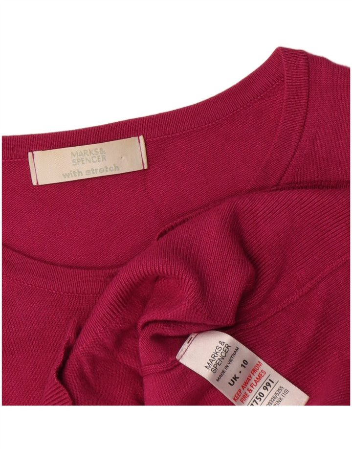 Suéter cardigã feminino Marks & Spencer Reino Unido 10 viscose rosa pequena