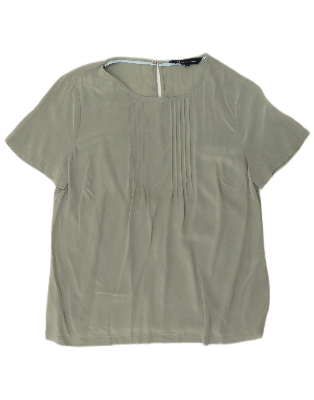 Blusa feminina Crew Clothing Top UK 12 seda verde médio