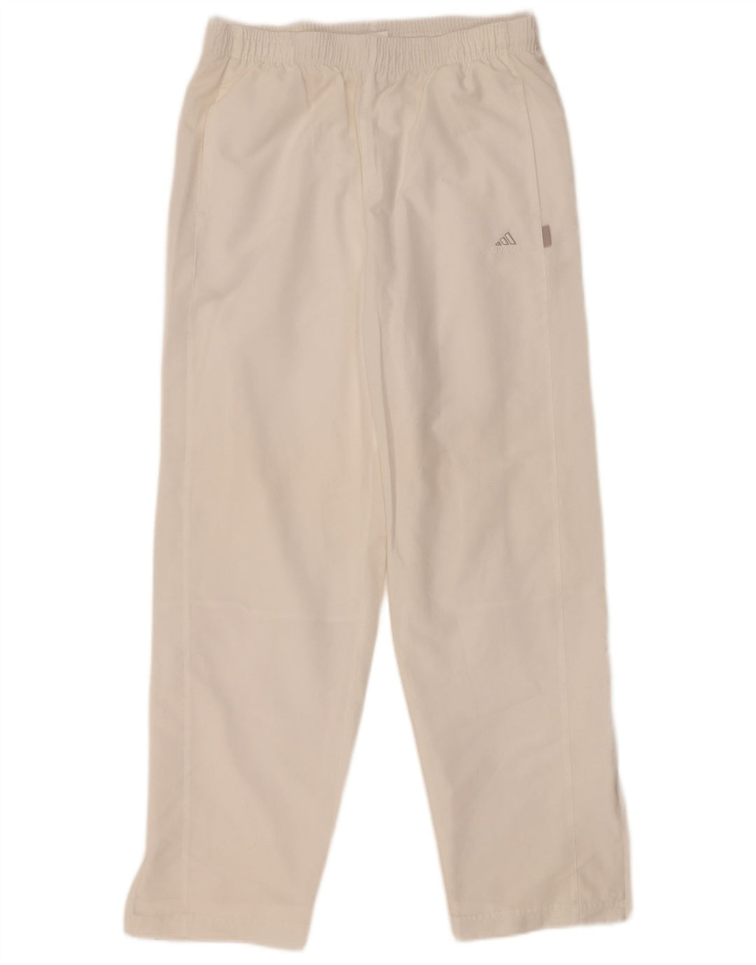 Calça de treino feminina Adidas UK 14 grande poliéster branco