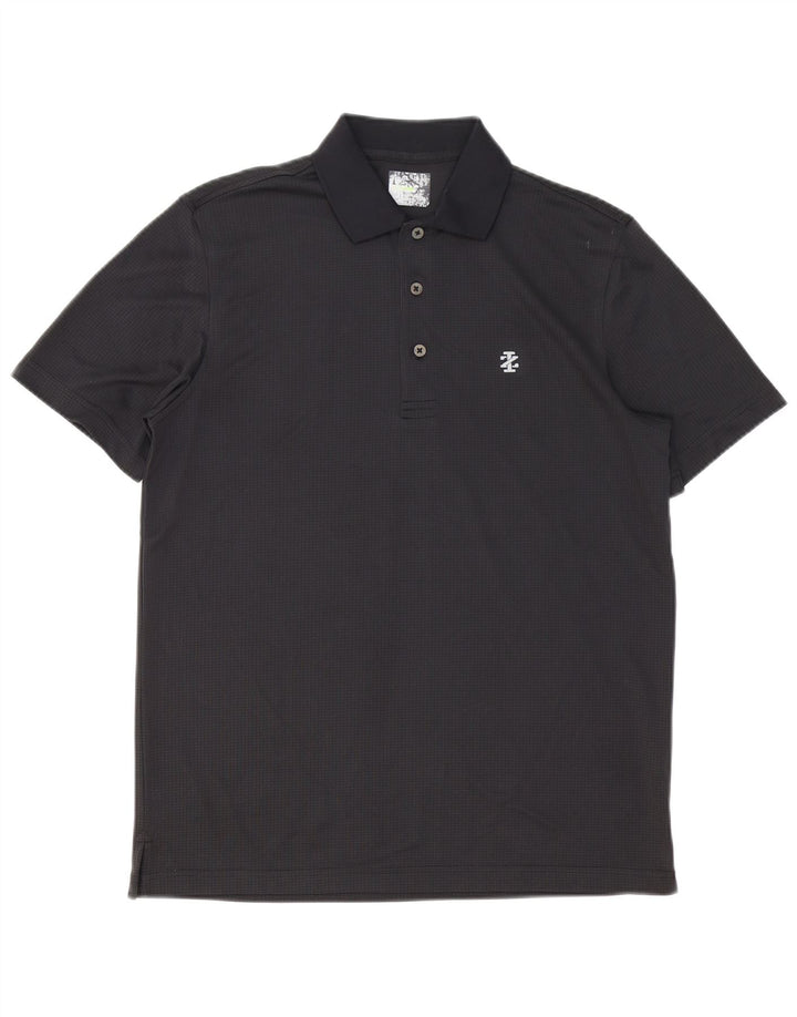 Camisa polo masculina IZOD pequena poliéster preta