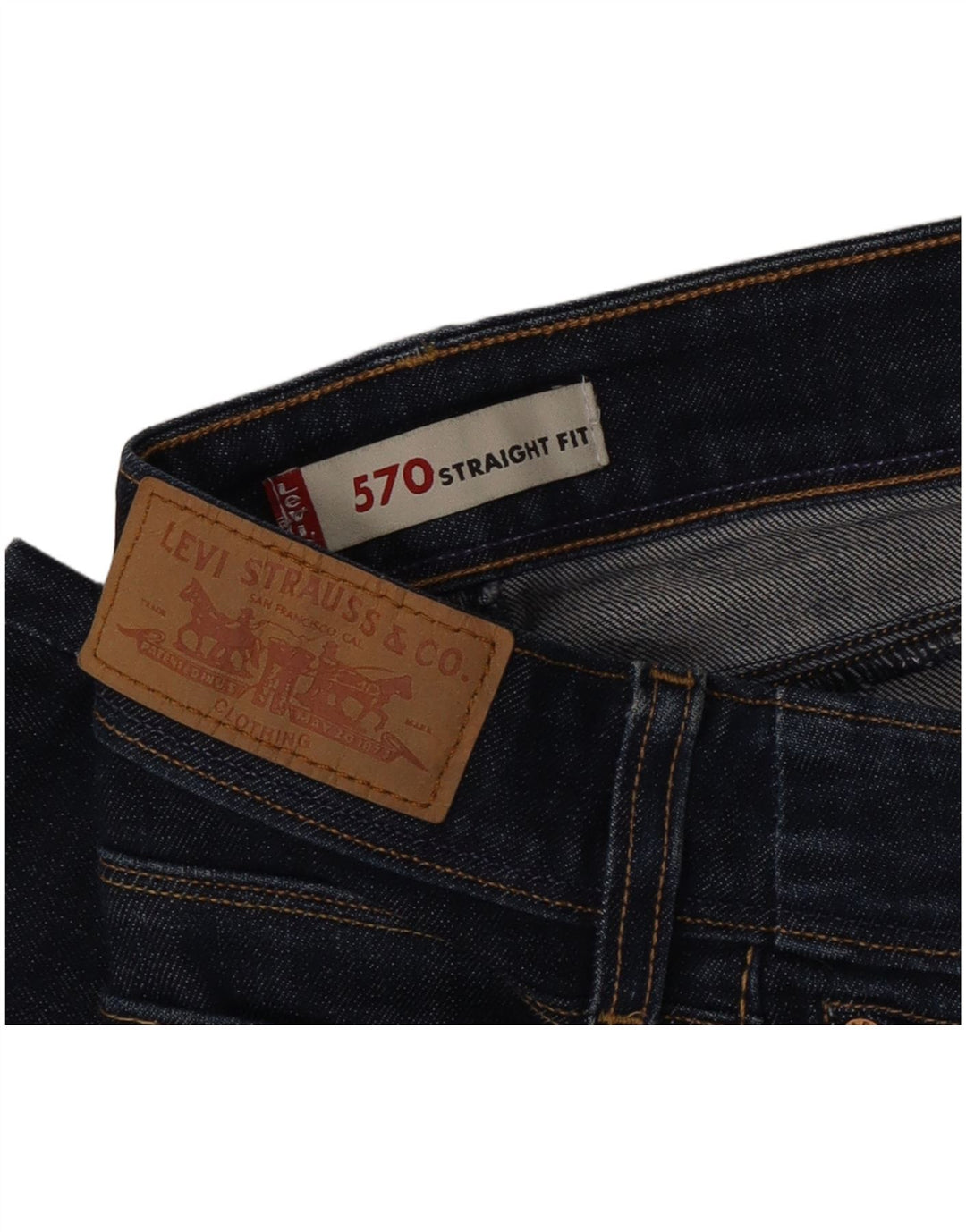 Calça jeans feminina Levi's 570 Straight W26 L28 azul marinho