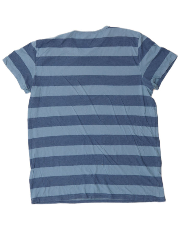 Camiseta masculina Gap Top XL de algodão listrado azul