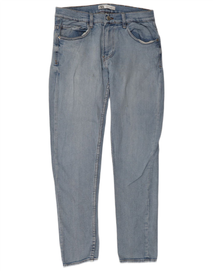 Zara Mens Slim Jeans EU 42 Grande W32 L32 Azul Algodão