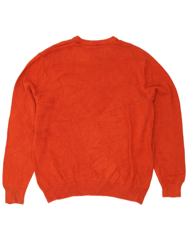 Suéter masculino Chaps com gola redonda XL laranja algodão