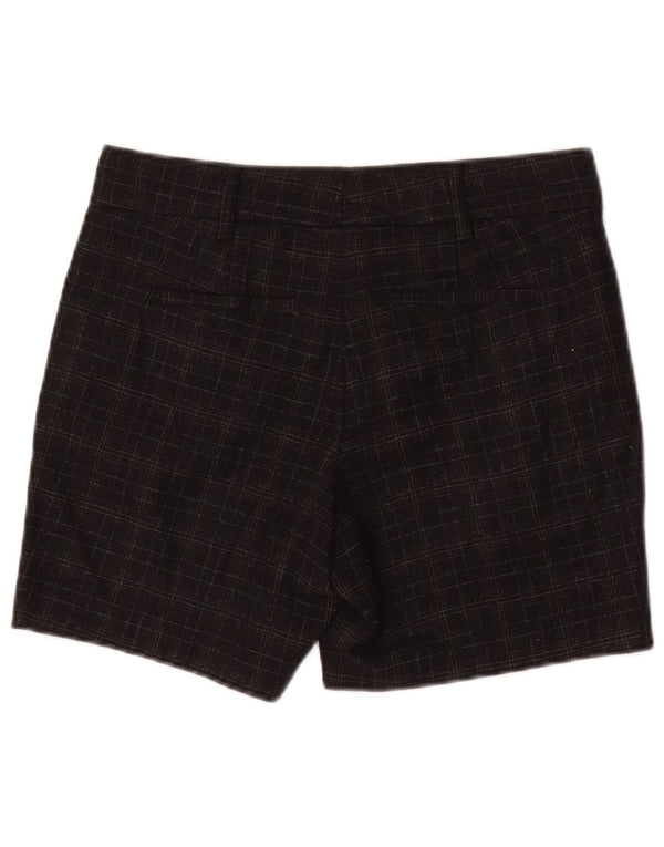 Shorts Chino feminino Benetton IT 38 XS W28 cinza xadrez lã