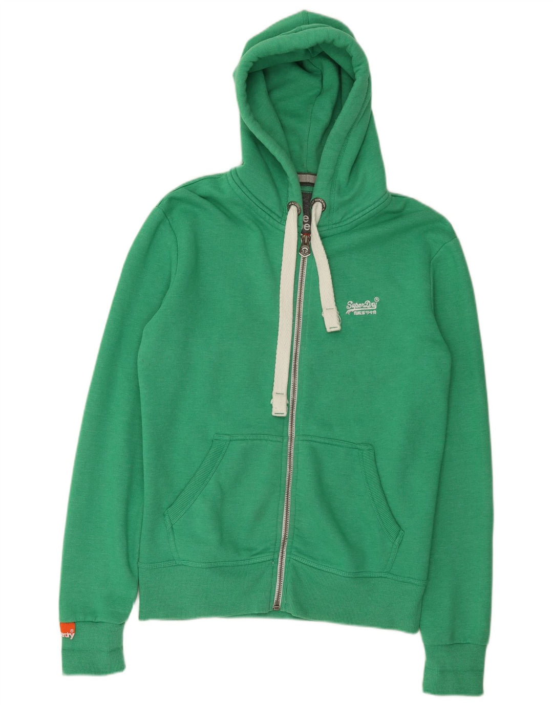Suéter masculino Superdry com capuz e zíper médio algodão verde