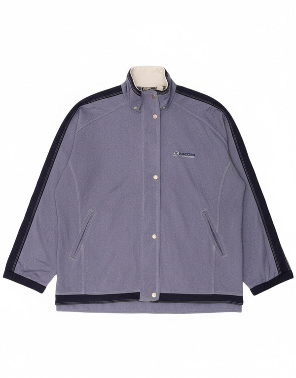 Diadora Womens Oversized Tracksuit Top Jacket UK 18 XL Azul Colourblock