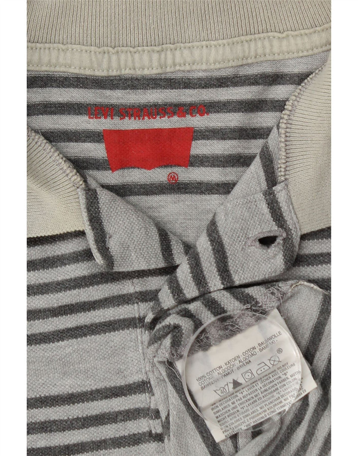 Camisa polo masculina LEVI'S de algodão listrado azul médio