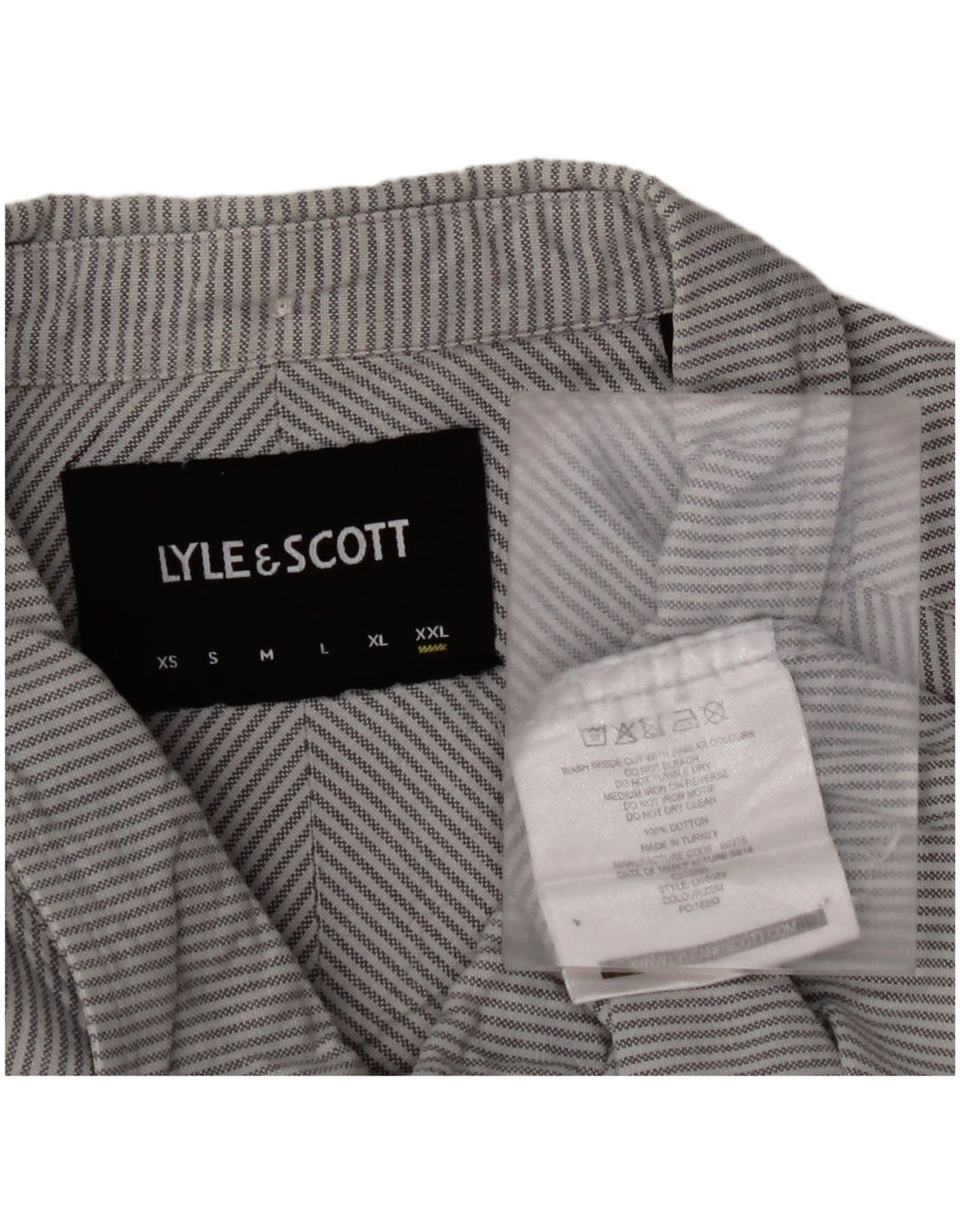 Camisa masculina LYLE & SCOTT 2XL algodão listrado azul