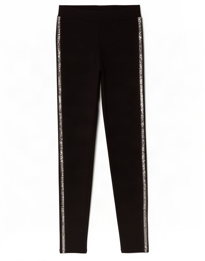 Leggings femininas Zara UK 8 pequenas viscose preta