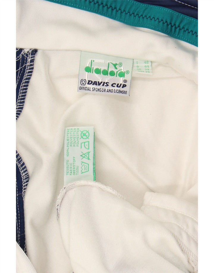 DIADORA Masculino Davis Cup Tracksuit Top Jacket UK 38 Medium White Colourblock