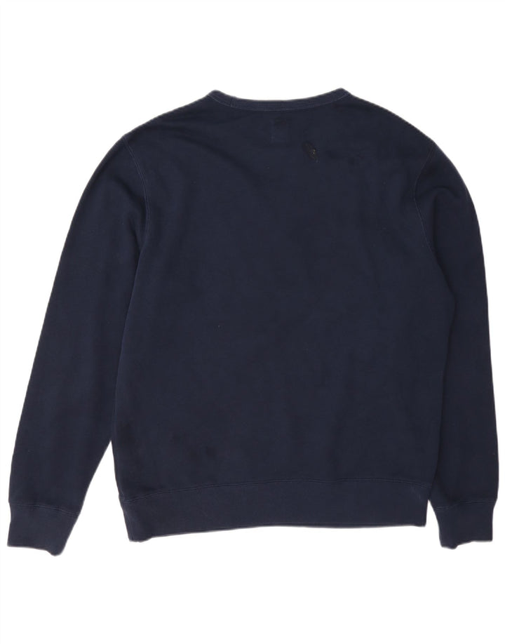 Gap moletom gráfico masculino jumper médio azul marinho algodão