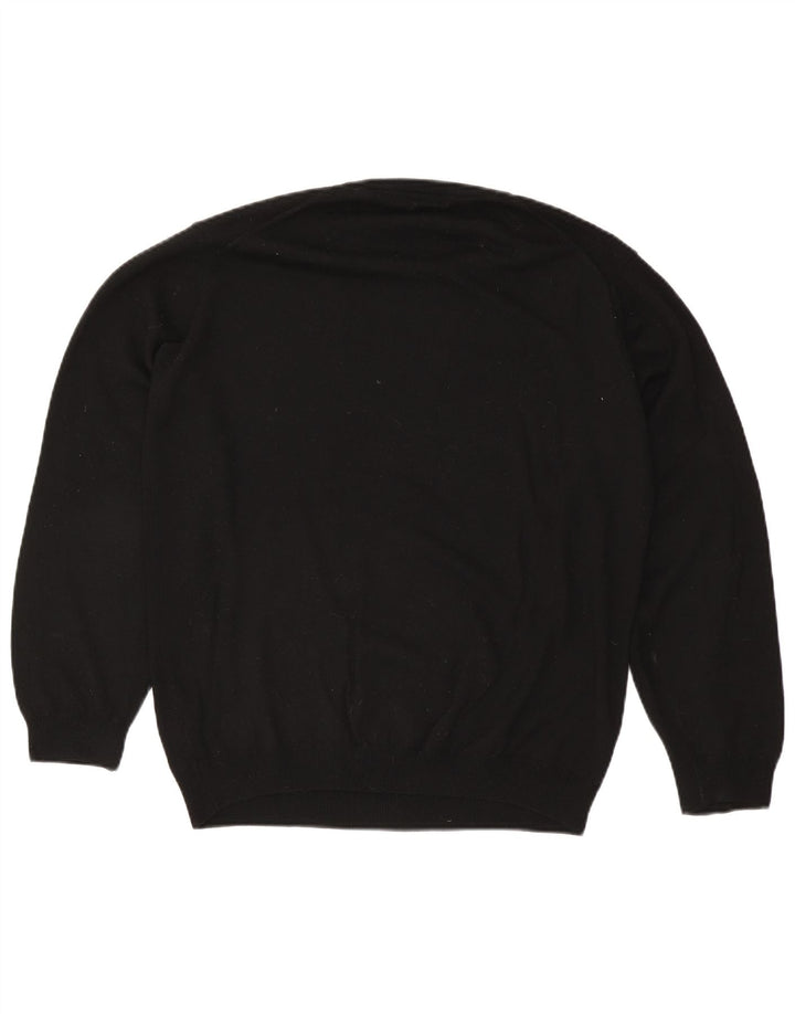 Suéter masculino Marks & Spencer com gola redonda, grande lã preta