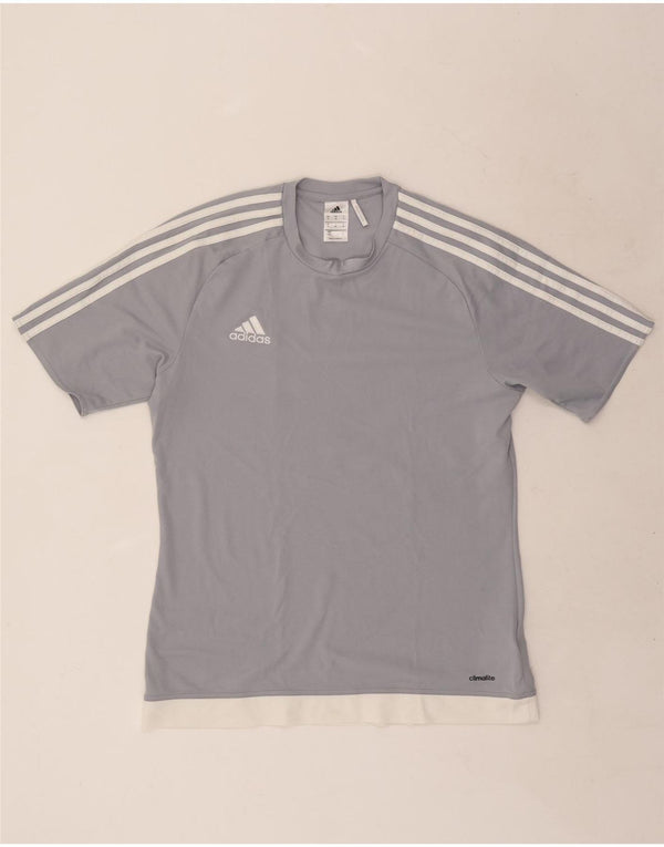 Adidas Masculino Climalite Camiseta Top Cinza Médio Colourblock Poliéster