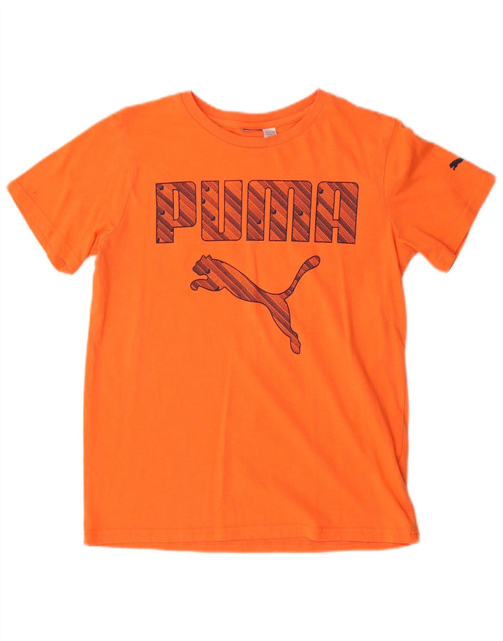 Camiseta PUMA Meninos Graphic 13-14 Anos Laranja Algodão