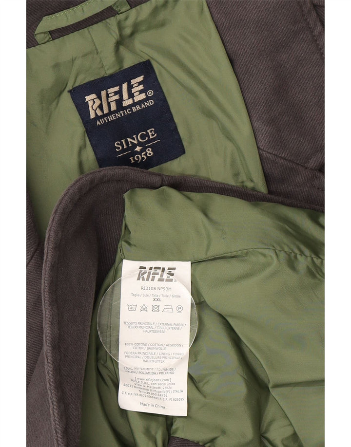 Jaqueta Blazer Masculina Rifle com 2 Botões UK 44 2XL Algodão Cinza