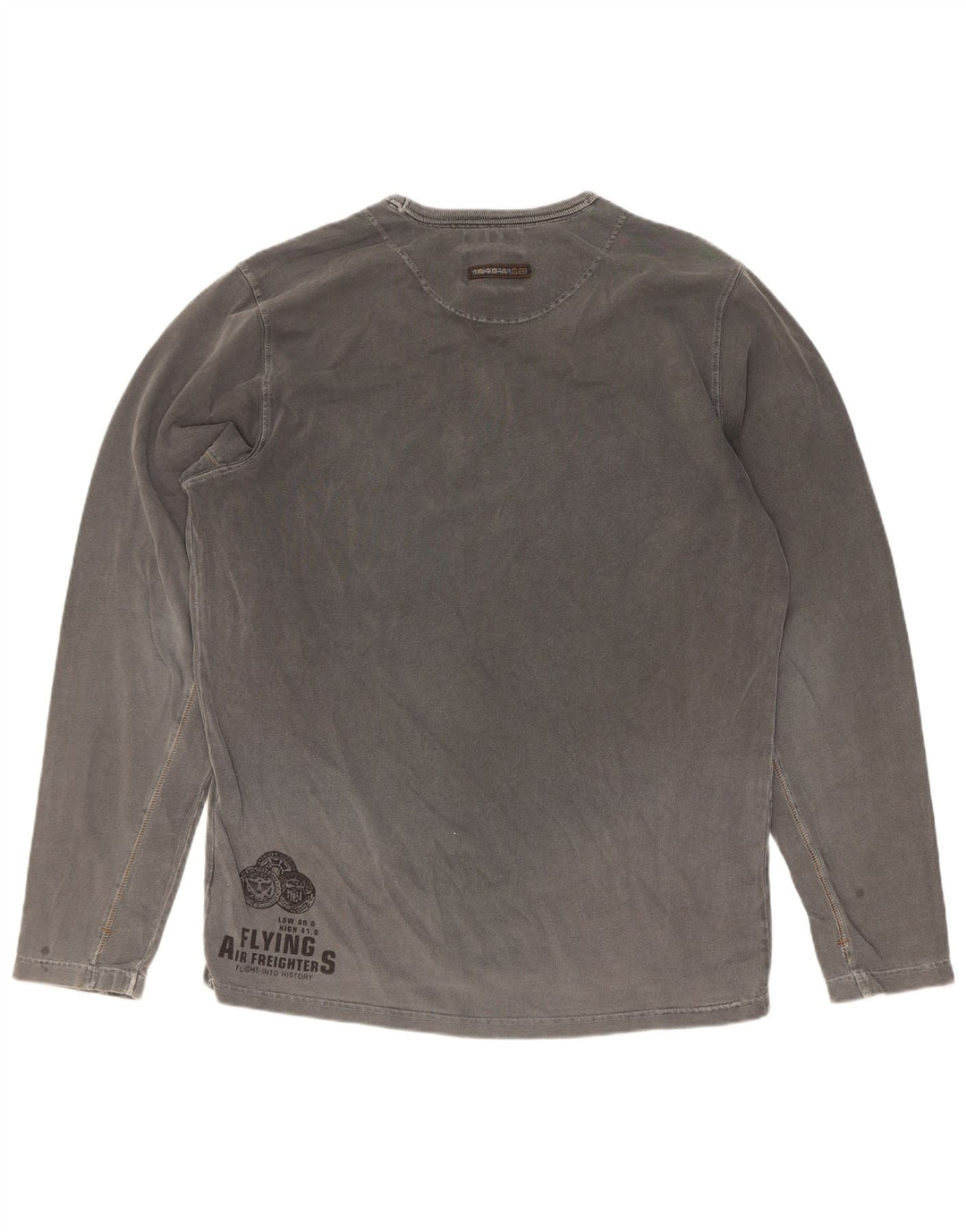 Pall Mall Camiseta masculina gráfica manga comprida grande cinza