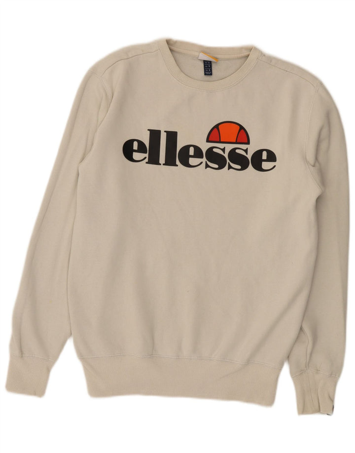 Ellesse moletom masculino gráfico jumper pequeno algodão branco
