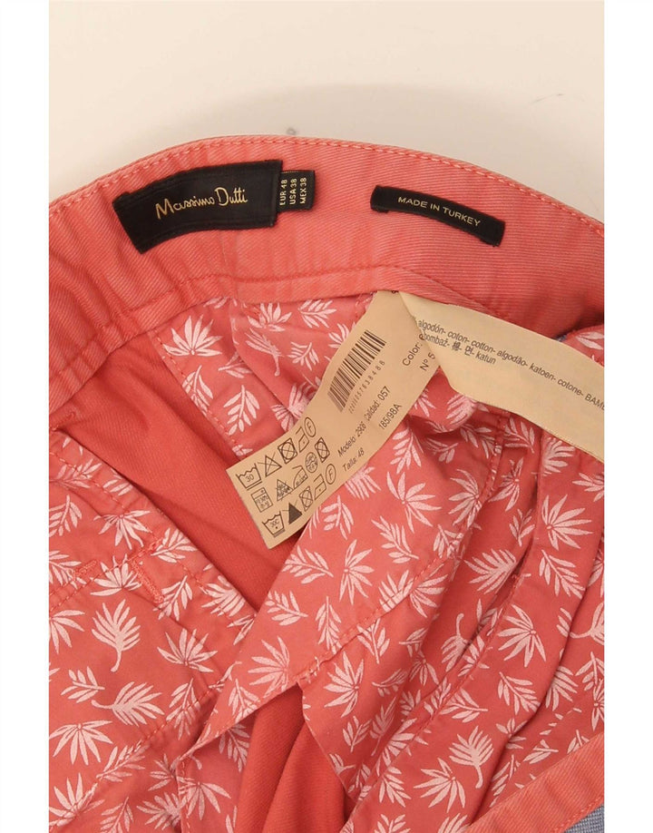 Massimo Dutti Mens Chino Shorts IT 48 Médio W38 Algodão Vermelho