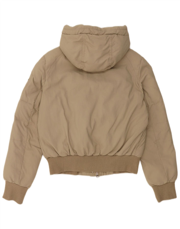 Jaqueta acolchoada com capuz feminino Marlboro Classics EU 46 XL bege nylon