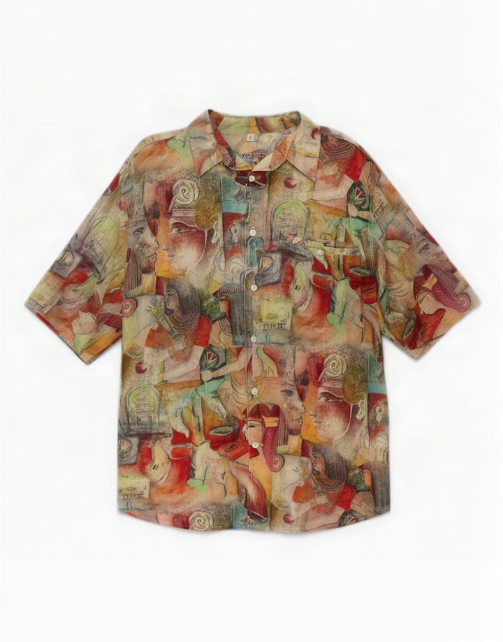 Camisa gráfica masculina Votum Jacques Britt tamanho 40 15 3/4 médio multicolorido