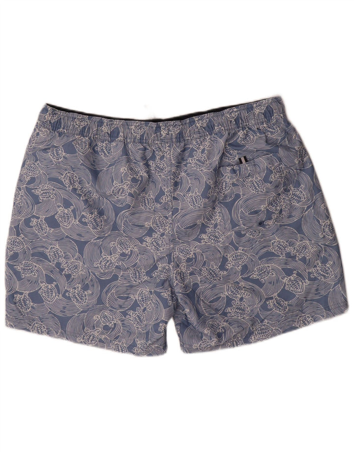 Shorts de natação masculino Marks & Spencer com padrão abstrato XL azul poliéster
