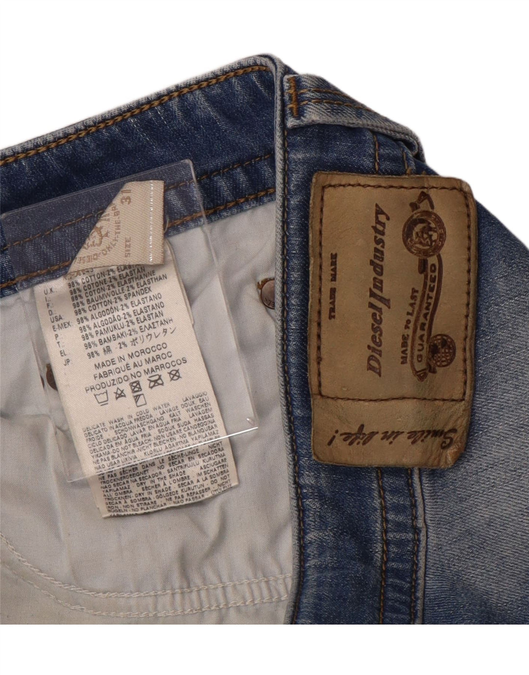 Diesel Mens Slim Jeans W31 L32 Azul Algodão