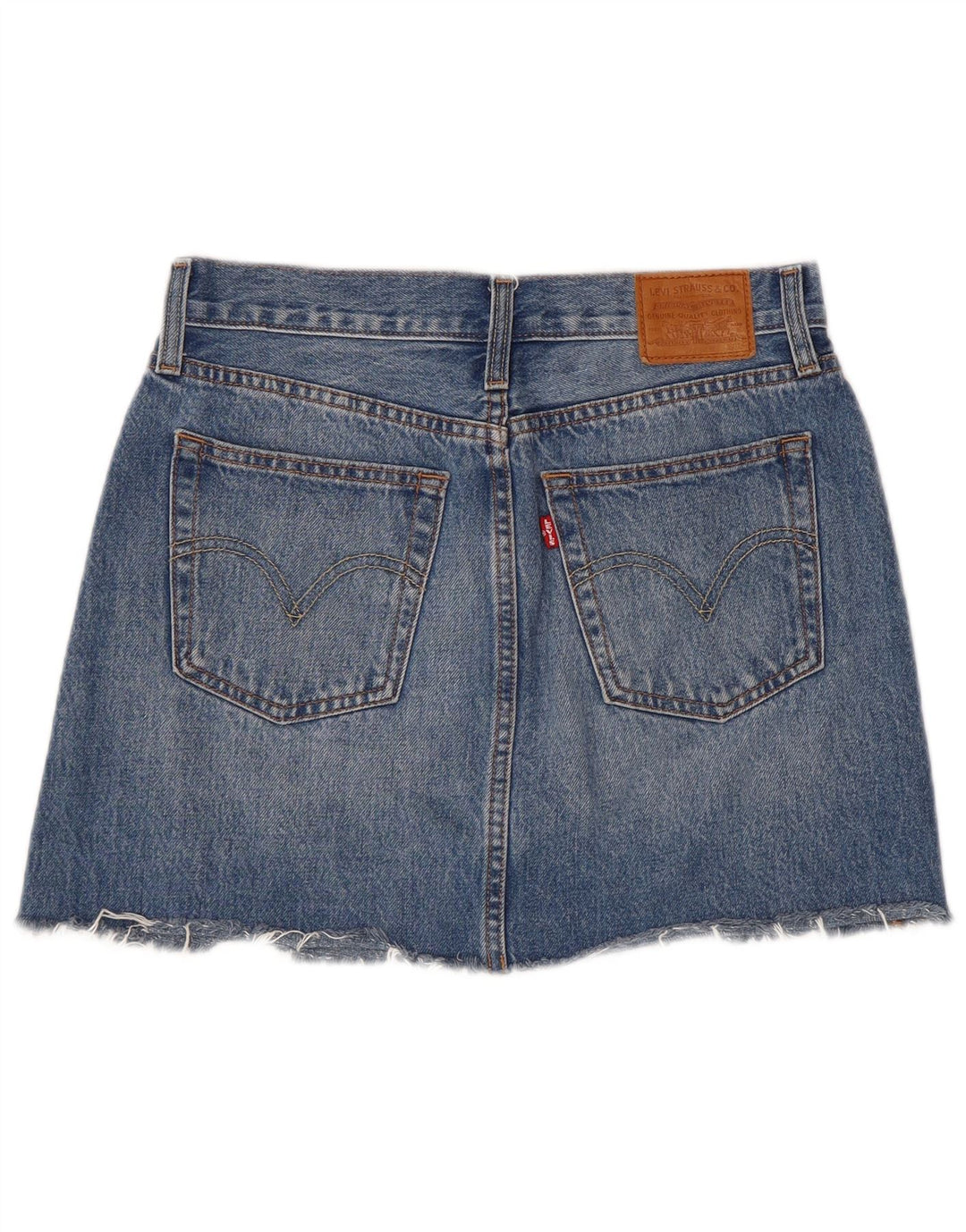 Mini saia jeans feminina Levi's W27 pequena algodão azul