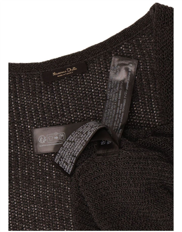 Suéter cardigã feminino sem mangas Massimo Dutti Reino Unido 14 cinza médio