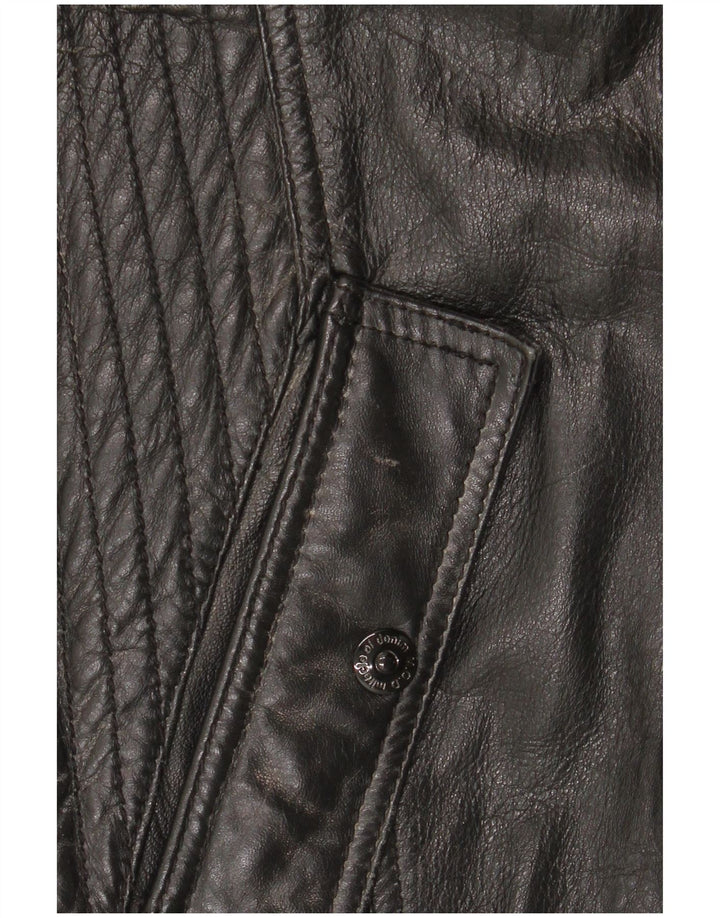 Jaqueta de couro masculina vintage UK 42 XL couro preto