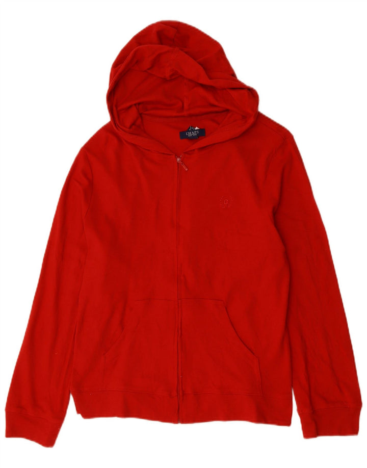 Suéter feminino com capuz e zíper Chaps UK 14 algodão vermelho médio