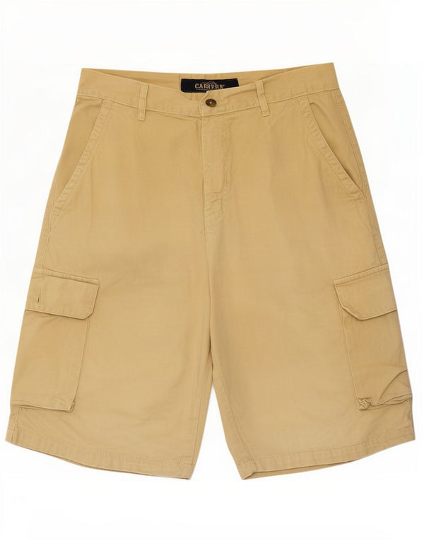 Carrera Mens Cargo Shorts W31 Algodão Bege Médio