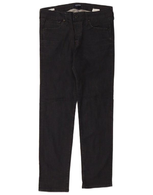 JACK & JONES Masculino Tim Straight Jeans W34 L32 Algodão Preto