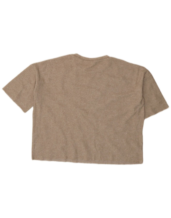 Zara Womens Trafaluc Oversized Blusa Top Reino Unido 14 Médio Bege Manchado