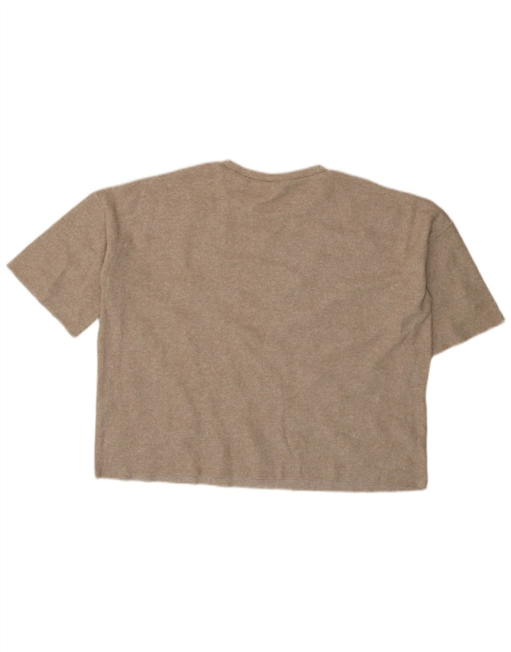 Zara Womens Trafaluc Oversized Blusa Top Reino Unido 14 Médio Bege Manchado