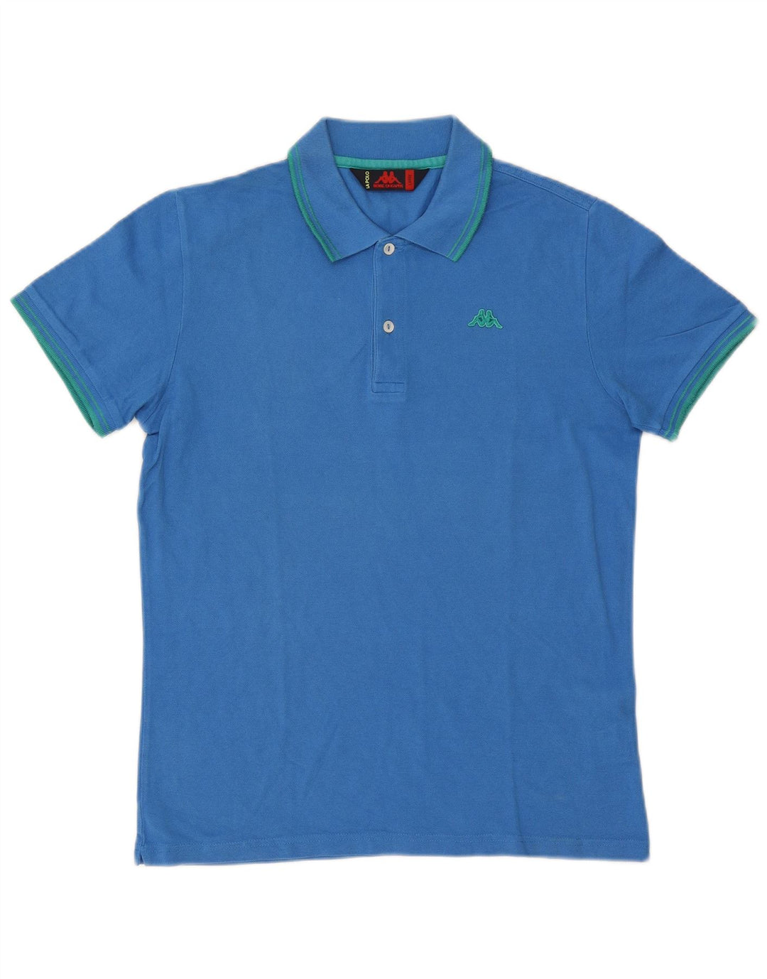 Camisa polo masculina Kappa grande algodão listrado azul