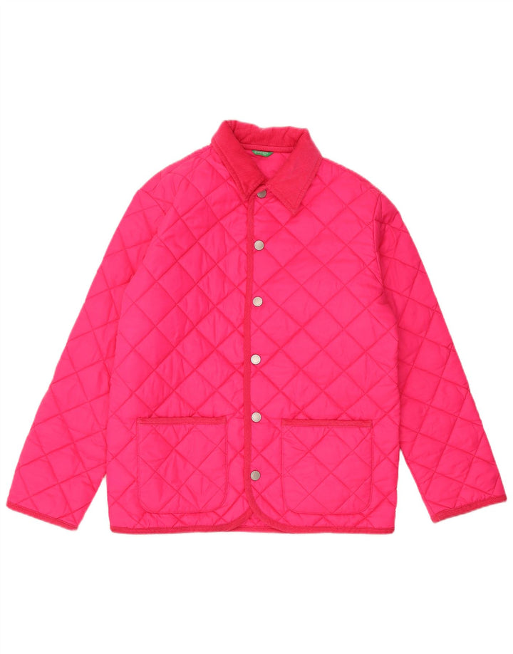 Casaco acolchoado BENETTON para meninas 11-12 anos XL rosa poliamida