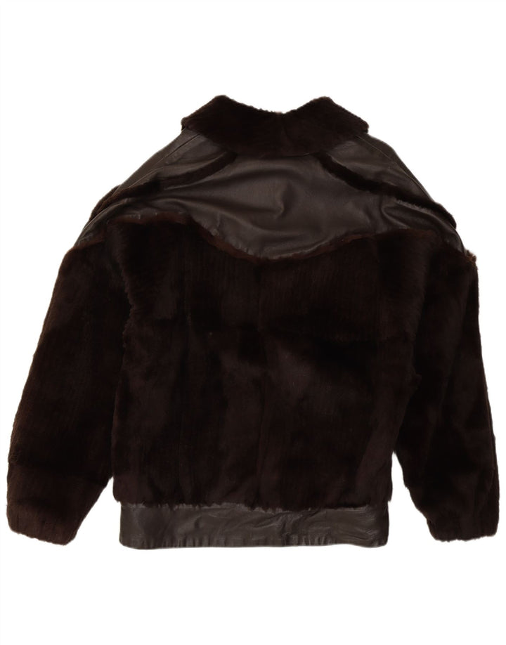 Jaqueta de pele feminina Elios IT 44 couro marrom médio