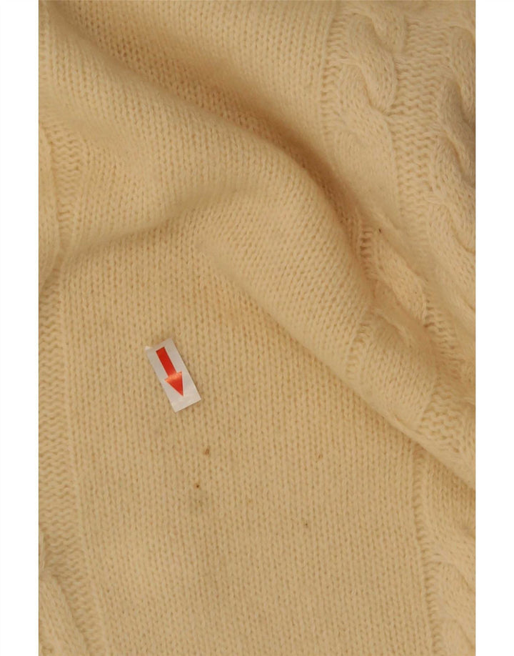 Suéter masculino Cacharel com gola polo IT 52 grande lã bege